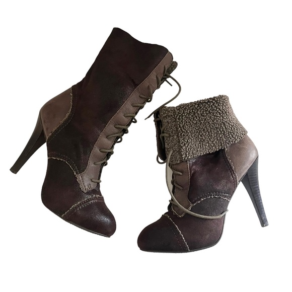 Max Studio Shearling Lace up Boots - Picture 11 of 15